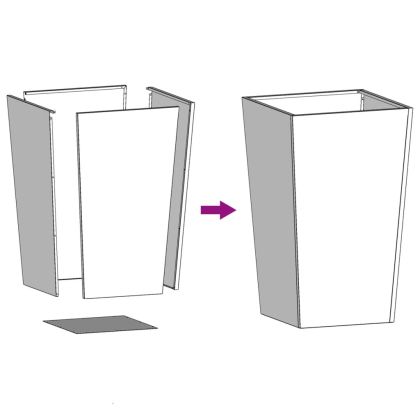 Градинска кашпа, 45x45x75 см, поцинкована стомана