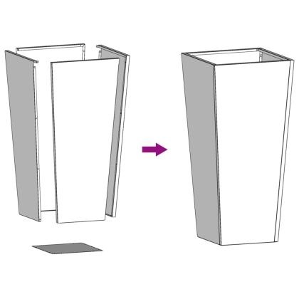 Градинска кашпа, 35x35x75 см, неръждаема стомана