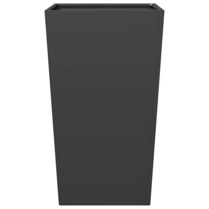 Градински кашпи, 2 бр, черни, 45x45x75 см, стомана