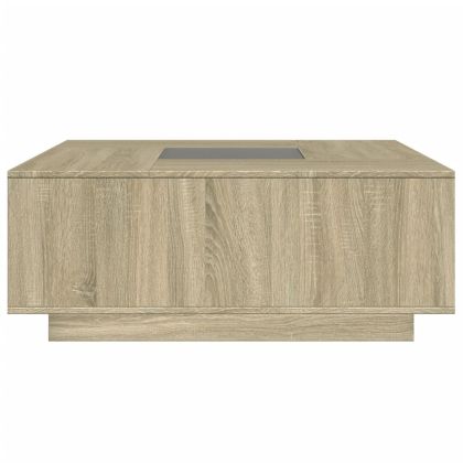 Маса за кафе с Infinity LED, сонома дъб, 100x100x40 см