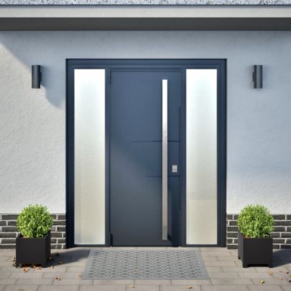 Градински кашпи, 2 бр, черни, 30x30x30 см, стомана