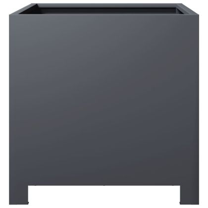Градински кашпи, 2 бр, антрацит, 40x40x40 см, стомана