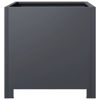 Градински кашпи, 2 бр, антрацит, 40x40x40 см, стомана