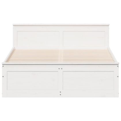 Рамка за легло без матрак с табла 140x190 см борово дърво масив