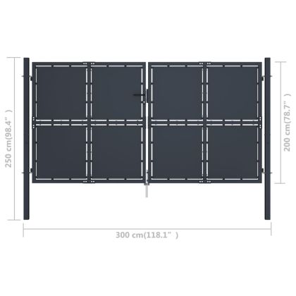 Градинска порта от стомана 300x200 см, антрацит