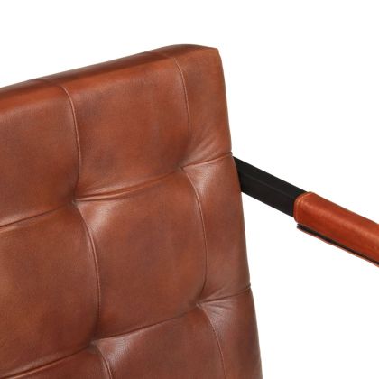 3-местен диван, кафяв, естествена козя кожа