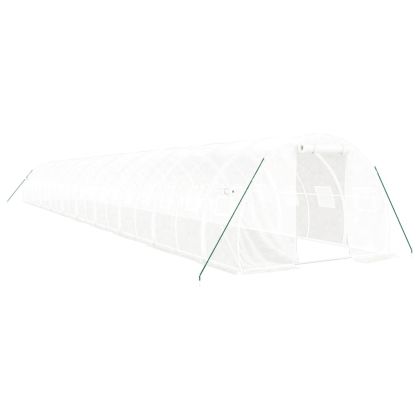 Оранжерия със стоманена рамка бяла 60 м² 20x3x2 м