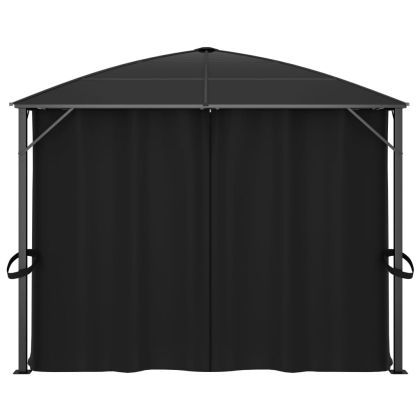 Градинска шатра със завеси, 400x300x265 см, антрацит