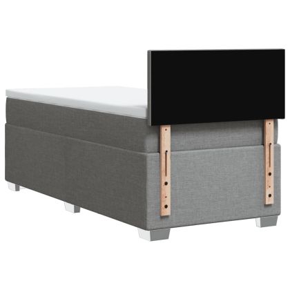 Боксспринг легло с матрак, светлосиво, 90x200 см, плат