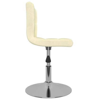 Въртящи се трапезни столове, 2 бр, кремави, текстил