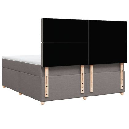 Боксспринг легло с матрак, таупе, 180x200 см, плат