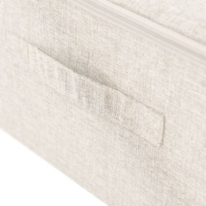 Кутия за съхранение, текстил, 70x40x18 см, кремава