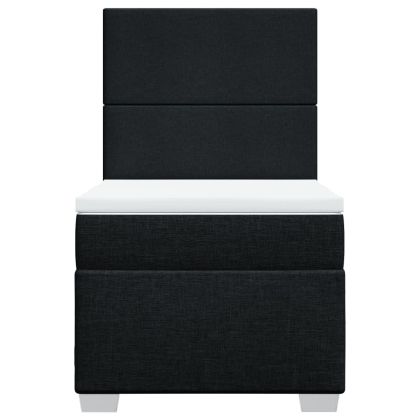 Боксспринг легло с матрак, черно, 90x200 см, плат