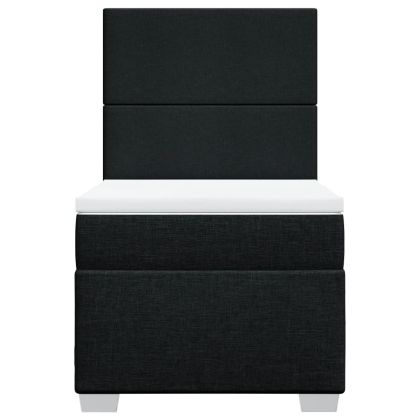 Боксспринг легло с матрак, черно, 90x200 см, плат