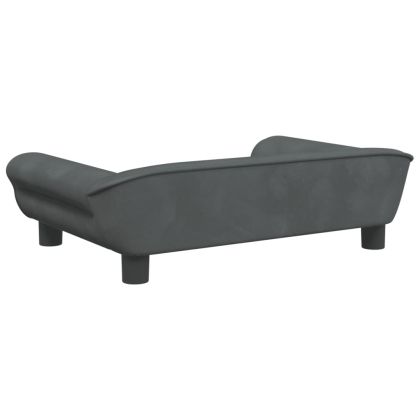 Детски диван, Тъмносив, 70x45x26 см, кадифе