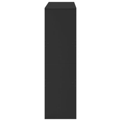 Разделител за стая, черен, 100x33x115 см, инженерно дърво