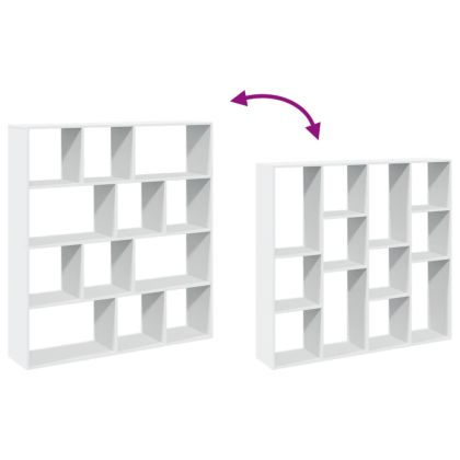 Библиотека, бяла, 132x29x141,5 см, инженерно дърво