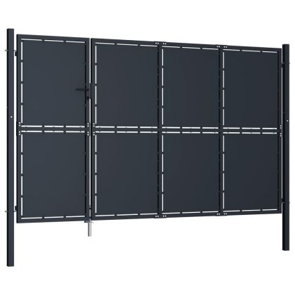 Градинска порта от стомана 350x150 см, антрацит