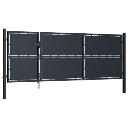 Градинска порта от стомана 350x125 см, антрацит