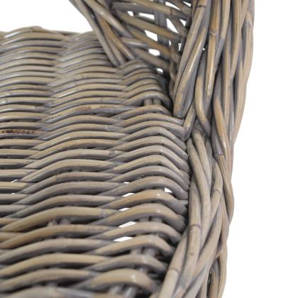 Кресло, кубу ратан, сиво