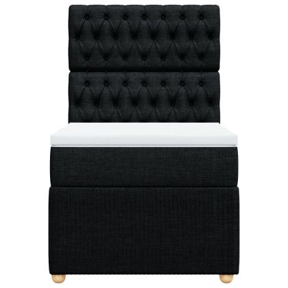 Боксспринг легло с матрак, черно, 100x200 см, плат