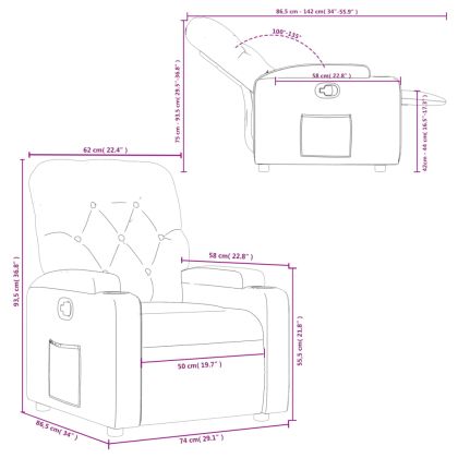 Реклайнер стол, светлосив, текстил