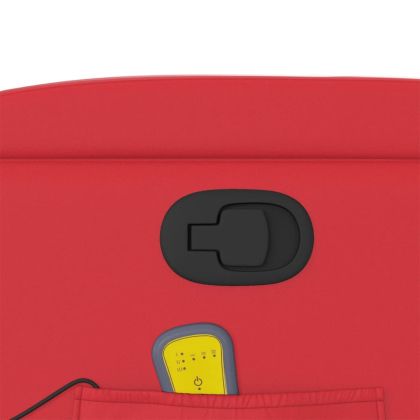 Изправящ масажен реклайнер стол, червен, изкуствена кожа