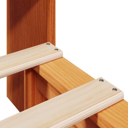 Легло с етажерка за книги, без матрак, 75x190 см, дърво масив