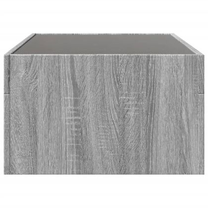 Маса за кафе с Infinity LED, сив сонома, 90x50x30 см