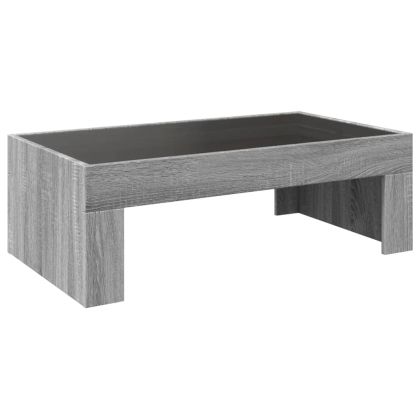 Маса за кафе с Infinity LED, сив сонома, 90x50x30 см