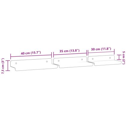 Стенни рафтове 3 бр сребристи неръждаема стомана