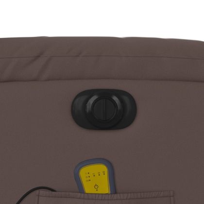 Електрически масажен реклайнер стол, кафяв, изкуствена кожа