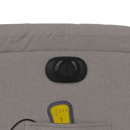 Електрически масажен наклоняем стол, таупе, текстил