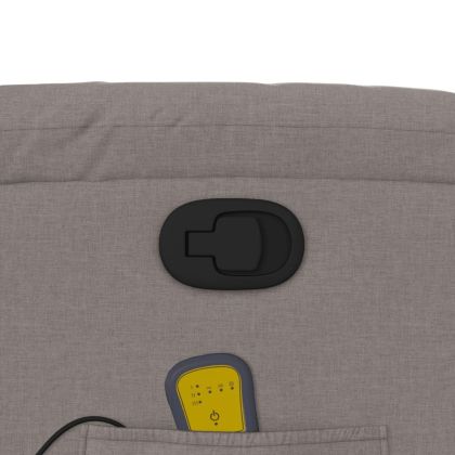 Масажен изправящ стол реклайнер, таупе, текстил