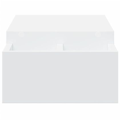 Стойка за монитор за съхранение бял 70x27x15 см инженерно дърво