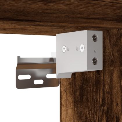 Стенен ТВ шкаф с LED, опушен дъб, 180x31x45 см