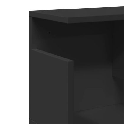 Стенен шкаф, 80x20x30 см, черен, инженерно дърво