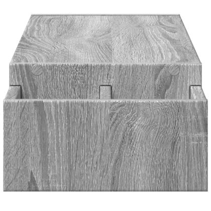 Стойка за монитор с място за съхранение сив сонома 100x27x15 см