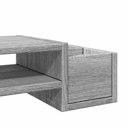 Стойка за монитор с място за съхранение сив сонома 100x27x15 см