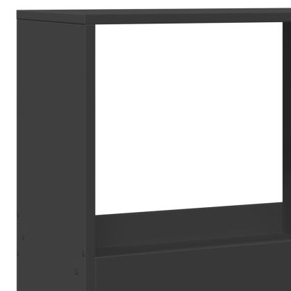 Разделител за стая, черен, 100x33x175 см, инженерно дърво