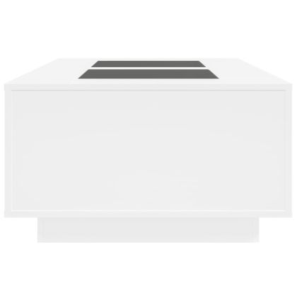 Маса за кафе с Infinity LED, бяла, 116x69x40 см