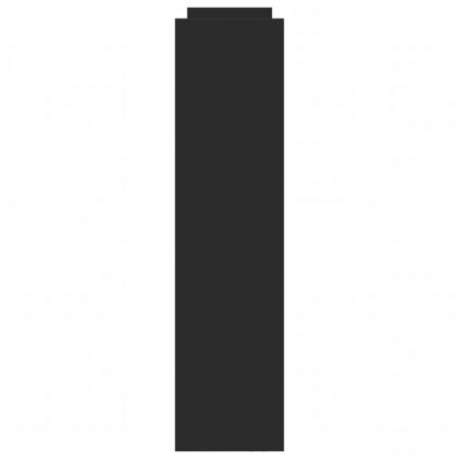 Тясна количка за съхранение, 4 нива, черна, инженерно дърво