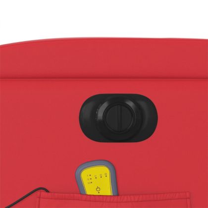 Електрически изправящ масажен реклайнер стол, червен, еко кожа