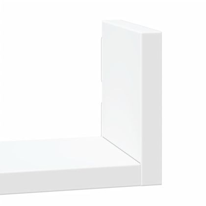 Стенни рафтове, 3 бр, бели, инженерно дърво