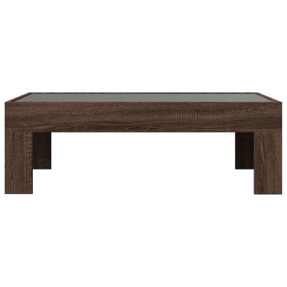 Маса за кафе с Infinity LED, кафяв дъб, 90x50x30 см