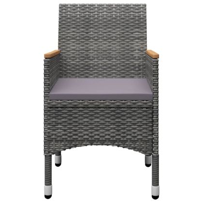 Градински трапезен комплект, 3 части, сив