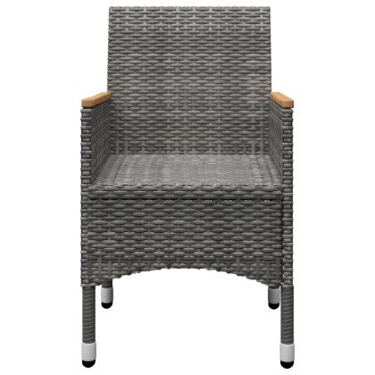 Градински трапезен комплект, 3 части, сив