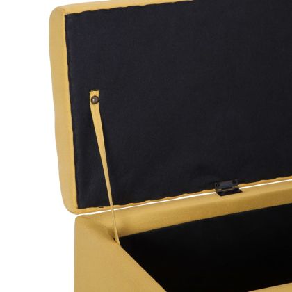 Пейка с отделение за съхранение, 116 см, жълта, полиестер