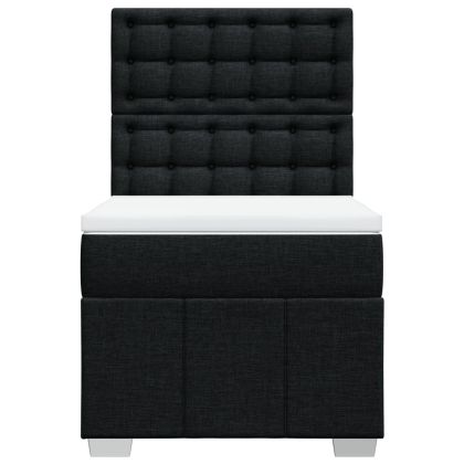 Боксспринг легло с матрак, черно, 80x200 см, плат