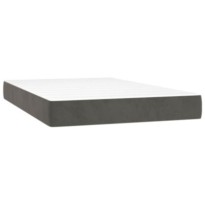 Матрак за легло с покет пружини средна твърдост тъмносив 120x220x20 см кадифе